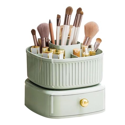 PRICES MAY VARY. 1.EFFICIENT 360 DEGREE DESIGN:The DASITON Makeup organizer cup rotates smoothly in 360 degrees for easy access and efficient storage.It provides ample space to keep your daily essentials organized and readily available. 2.AMPLE STORAGE SPACE:The makeup brush holder has 5 open slot compartments that allow for easy classification and storage of your makeup essentials.You can store makeup brushes,lip/eye liners,glosses blushes,pens and pencils,eyeshadow brushes,face brushes and mor Lipstick Organizer, Degree Design, Beauty Organization, Cosmetic Display, Makeup Brush Holders, Cosmetic Organizer, Makeup Organizer, Face Brush, Cosmetic Storage