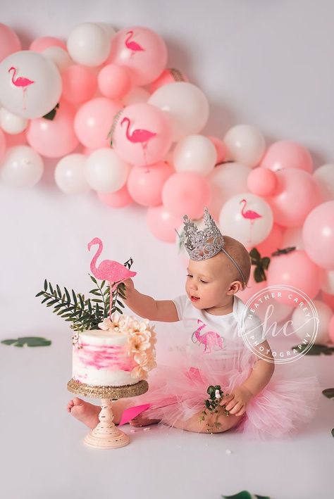 Whimsical First Birthday, Eloise Birthday, Island Birthday, Cake Smash Outfit Girl, First Birthday Tutu, First Birthday Outfit Girl, Flamingo Cake, Smash Cake Girl, 1st Birthday Tutu