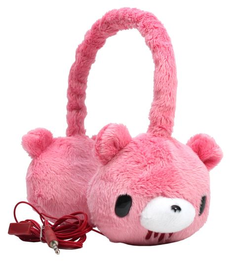 Bear Earmuffs, Plushie Ideas, Pink Headphones, Gloomy Bear, 일본 패션, Kawaii Stuff, Ear Muffs, Bear Face, Scene Kids