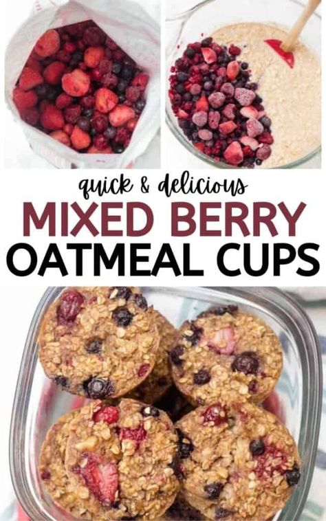 Mixed Berry Oatmeal, Berry Oatmeal Bake, Berry Baked Oatmeal, Oatmeal Baked, Mixed Berry Muffins, Berry Oatmeal, Healthy Oatmeal Recipes, Baked Oatmeal Cups, Healthy Food Habits