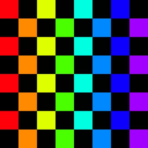 Rainbow Checkerboard, Yellow Checkered, Gif, Rainbow, Yellow, Pattern, Black