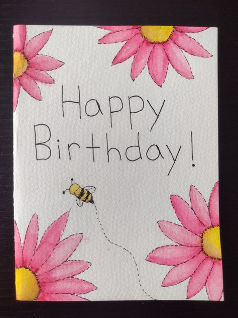 These hand-painted floral birthday cards are perfect for gifting to friends and family on their special day. Each card is made to order with your choice of flower type and color. Personalization including a name or age is also available. They are not prints and are made especially for you and your loved ones. Cute Easy Birthday Cards For Mom, Floral Bday Cards, Stuff To Make For Your Best Friends Birthday, Mother Birthday Cards Diy, Cute Creative Birthday Cards, Happy Birthday Mom Cards Handmade, Pink Birthday Cards Diy, Watercolor 70th Birthday Card, Watercolor Birthday Card Grandma