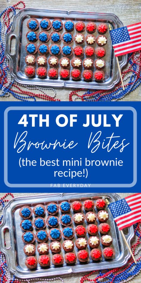 4th Of July Bite Size Desserts, Forth Of July Brownies, Patriotic Brownies Red White Blue, Best July 4th Desserts, 4th Of July Brownies Red White Blue, Brownies 4th Of July, Red White And Blue Brownies, Patriotic Finger Foods, Memorial Day Brownies