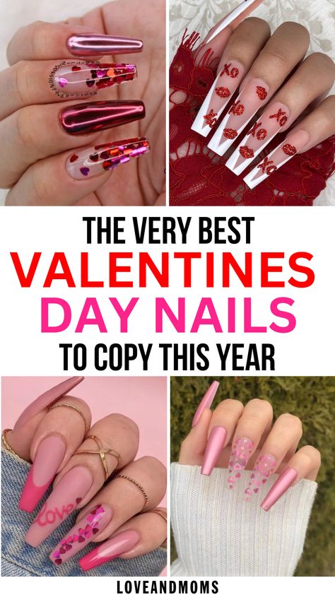 Get after these GORGEOUS AF Valentines Day nails this year! valentines day nails acrylic -valentines day nails acrylic pink - valentines day nails acrylic coffin - valentines day nails short - valentines day nails acrylic red - valentines day nails acrylic almond - valentines day nails pink - pink nails- pink nails acrylic- pink nails design- pink nails with rhinestones-pink nails almond- pink nails inspiration-heart nails - heart nails acrylic - heart nails design - heart nails pink Nails Acrylic Pink, Nails Acrylic Almond, Nails Acrylic Coffin, Nails Heart, Valentines Day Nails, Heart Nail Designs, Acrylic Pink, Sally Hansen Nails, Romantic Nails