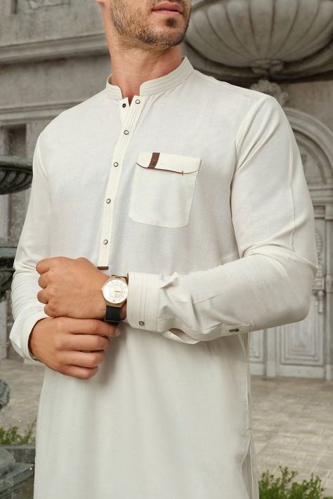 Men Shalwar Kameez Design 2020, White Kurta Men, Shalwar Kameez Design, Indian Wedding Suits Men, Kameez Design, Shalwar Kameez Designs, Pakistani Wear, Man Dress Design, Arab Men Fashion