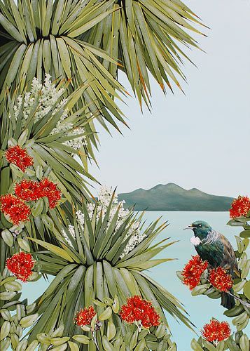 Nz Landscape Painting, Nz Landscape, Nz Beach, Contemporary Landscape Artists, Native Artwork, New Zealand Landscape, Nz Art, New Zealand Art, Good Morning Sunshine