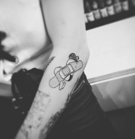 Moving On Tattoos, Scar Tattoo, Health Tattoo, Cool Small Tattoos, Time Tattoos, Minimal Tattoo, Creative Tattoos, Mini Tattoos, Minimalist Tattoo