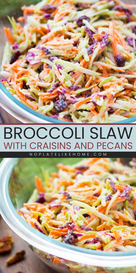 Out of Spring food ideas? Try this Broccoli Slaw with Craisins and Pecans! This side dish is slightly sweet and tangy with a little crunch. It’s vegetarian, gluten-free, low-calorie, and low-carb. It also makes a kid-friendly Easter side dish! Creamy Broccoli Slaw, Shredded Broccoli, Healing Kitchen, Broccoli Slaw Recipe, Broccoli Slaw Recipes, How To Make Broccoli, Recipes Salads, Easy Broccoli, Bbq Side Dishes