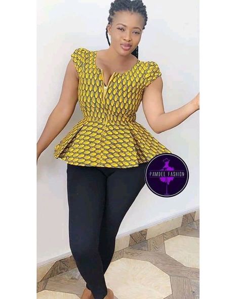 Ankara And Jeans, Ankara Tops For Ladies, African Tops For Women, Ankara Tops, African Tops, African Print Tops, Tops For Ladies, African Styles, African Fashion Skirts