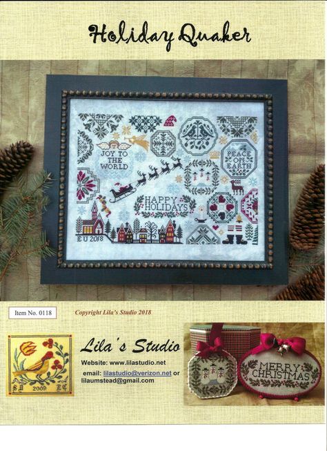 Gallery.ru / Photo #1 - Holiday quaker - Mussen Studio Gallery, Chart Design, Save The Bees, Holiday Colors, Joy To The World, Christmas Settings, Stitching Art, Art Textile, A Cross