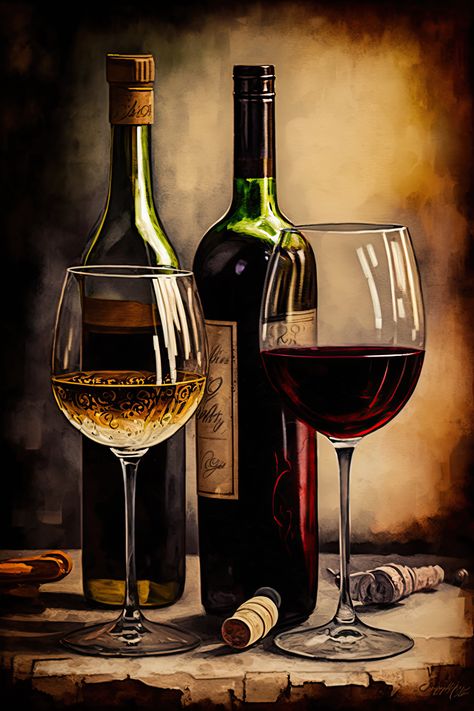 One from a set of three wine-themed artworks that complement each other with deep and vibrant colors in an illustrated bold style. Rich, warm and inviting colors that catch the eye. Hang two or three together for a dynamic visual impact! Perfect for enhancing the ambiance of homes or restaurant businesses. Dimensions Width x Height | Thickness in Inches High Quality Canvas We print on a thick, archival-grade canvas to ensure durability. It is pH neutral and acid-free, so it will not yellow over Paintings For Restaurant, Wine Art Painting, Wine Collage, Vino Art, Restaurant Painting, Neutral Canvas Art, Wine Pics, Easy Eye Drawing, Inviting Colors