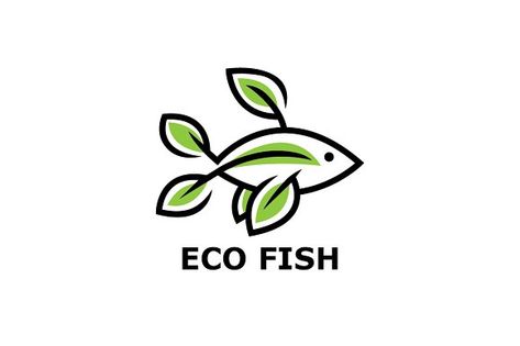 Eco Fish Logo by Heavtryq Design on @creativemarket Norooz Design, Brand Deck, Fish Store, Greek Restaurant, Eco Logo, Spa Logo, Save Our Earth, Clothing Brand Logos, Logo Design Diy