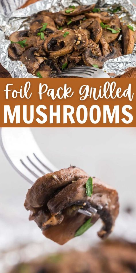 Grilled Portobello Mushroom Recipes, Mushroom Side Dishes, Plant Based Diet Meal Plan, Foil Pack Meals, Grilled Peppers, Grilled Steak Recipes, Steak And Mushrooms, Grilled Dinner, How To Cook Mushrooms