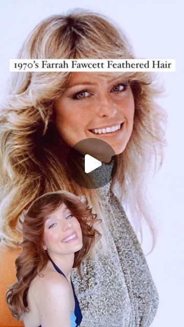 Diy Farrah Fawcett Hair, Farrah Fawcett Hairstyles, 70s Feathered Hair Tutorial, 70s Hair How To, How To Farrah Fawcett Hair, Farah Fawcett Hair Tutorial, Farrah Fawcett Hair Tutorial, 70s Hairstyle Tutorial, Shag Styling