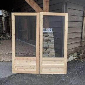 Cedar Screen, Screened Porch Doors, Custom Screen Doors, Screened In Porch Diy, Diy Screen Door, Screened Porch Designs, Screened In Deck, Sliding Screen Doors, Enclosed Porches