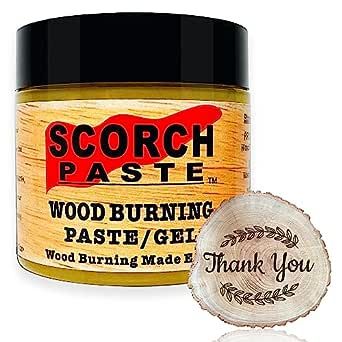 Scorch Paste - Wood Burning Paste, Wood Burning Gel Marker for Crafting & Stencil Wood Burning, Stable Heat Activated Paste, Accurately & Easily Burn Designs on Wood and Arts - 3 OZ Wood Burning Gel, Wood Burning Paste, Scorch Pen, Designs On Wood, Cooking Torches, Scorch Marker, Wood Burning Pen, Stencil Wood, Wood Burning Tool