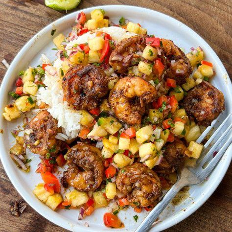 Chile Lime Shrimp with Pineapple Salsa | PrimalGourmet Chili Lime Shrimp With Pineapple Salsa, Shrimp With Pineapple Salsa, Chilli Lime Shrimp, Chile Lime Shrimp, Chili Lime Shrimp, Pineapple Sauce, 75 Soft, Main Course Dishes, Griddle Recipes