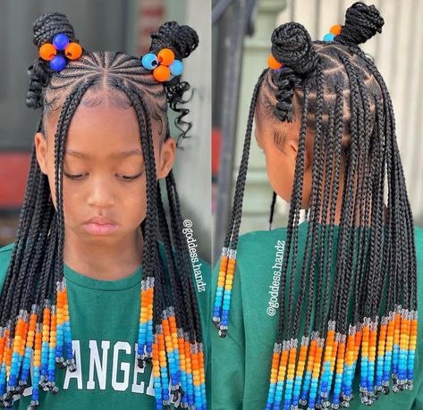 New Clients Welcome, Braids With Beads Hairstyles, Kids Braids With Beads, Beads Hairstyles, Daughter Hairstyles, Goddess Hair, Black Kids Braids Hairstyles, Short Box Braids Hairstyles, Kids Braids