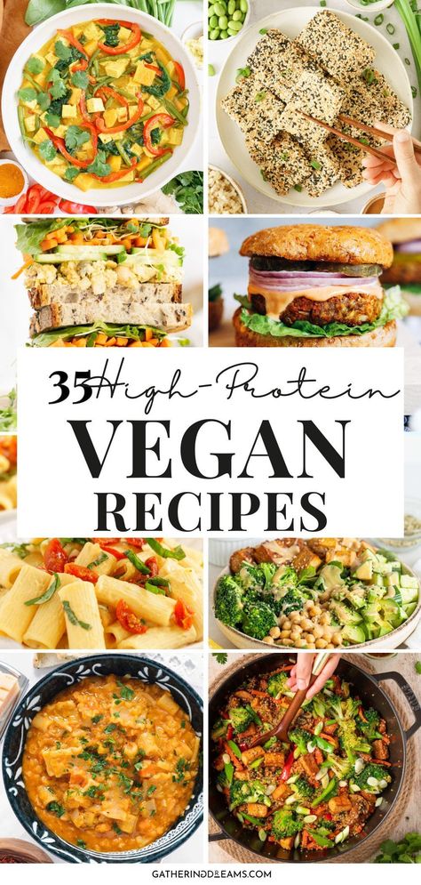 High Protein Vegan Crockpot Recipes, High Protein Vegan Lunch Meal Prep, Vegan High Protein Meals, Protein Vegan Recipes, Meal Prep Vegan, High Protein Recipes Dinner, Vegan High Protein, Nutrition Goals, High Protein Meals