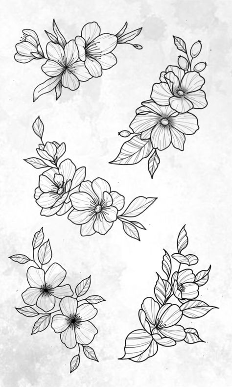 Floral Flash Tattoo, Flower Tattoo Stencils, Flower Tat, Japanese Flower Tattoo, Flower Tattoo Ideas, Easy Flower Drawings, Sigil Tattoo, Abstract Coloring Pages, Small Pretty Tattoos