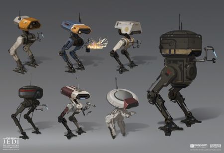 Star Wars Gadgets Concept Art, Star Wars Outlaws, Cassette Punk, Droid Concept Art, Star Wars Droids Concept Art, Luke And Leia, Scout Trooper, Jedi Fallen Order, Fallen Order