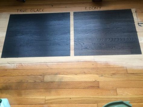 10 Stunning Black Hardwood Floors and Black Stain Colors | The Flooring Girl Wood Stain Stairs, Stain Stairs, Ebony Wood Stain, Black Hardwood Floors, Blue Wood Stain, Staining Wood Floors, Black Wood Floors, Black Wood Stain, Bunny Hutch