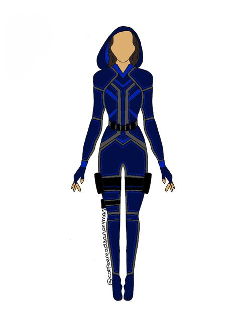 Suit design for a tiktok follower! <3 Blue Superhero Suit Female With Mask, Blue Vigilante Outfit, Superhero Suit Design Female Blue, Blue Superhero Suit Female, Super Suit Design, Blue Superhero Suit, Superhero Suit Design Female, Superhero Costume Design, Riley Aesthetic