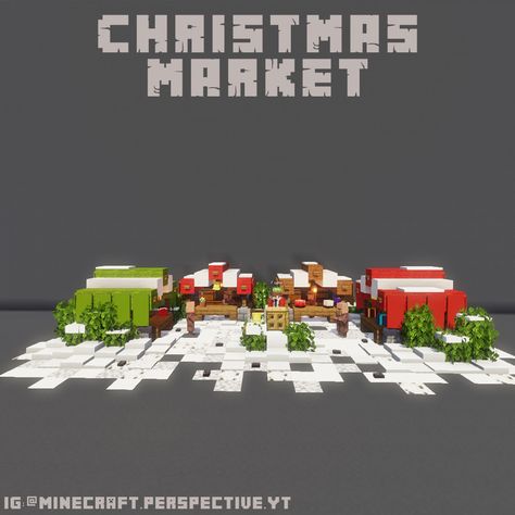 Christmas Market Minecraft, Christmas Ideas Minecraft, Minecraft North Pole, Christmas Decor Minecraft, Christmas Town Minecraft, Minecraft Building Ideas Winter, Christmas Builds Minecraft, Minecraft Winter Village, Minecraft Gingerbread House