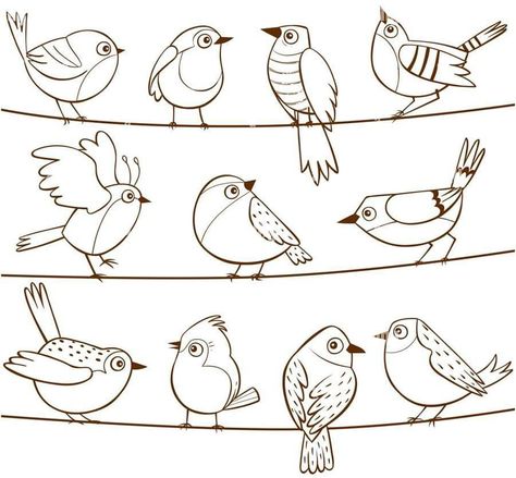 Easy Pictures To Draw, Bird Doodle, Bird Template, Geometric Origami, Cartoon Birds, Different Poses, Art Lessons Elementary, Hand Drawn Flowers, Art Drawings For Kids