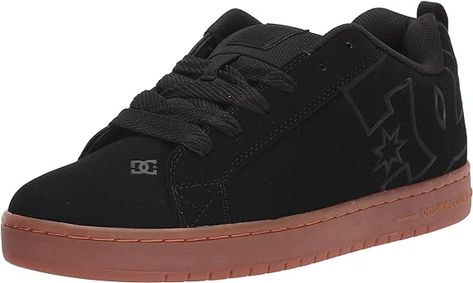 DC Shoes Men's Court Graffik Skate Shoe Dc Shoes Men, Black Gums, Skate Shoe, Black 13, Shoe Black, Dc Shoes, Shoes Men, Skate Shoes, Amazon Fashion