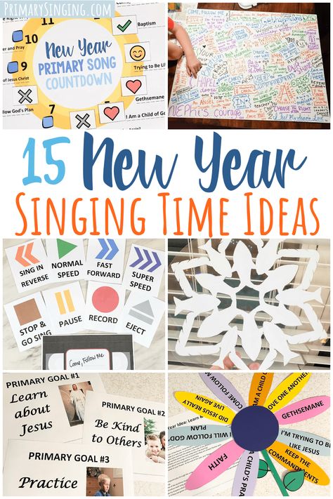 New Years Singing Time Ideas, Easy Primary Singing Time Ideas, Primary Songs Printables, New Years Primary Singing Time, Lds Primary Singing Time 2024, New Year Songs For Kids, Primary Singing Time 2024, Primary Music Ideas Singing Time, Lds Primary Singing Time Ideas