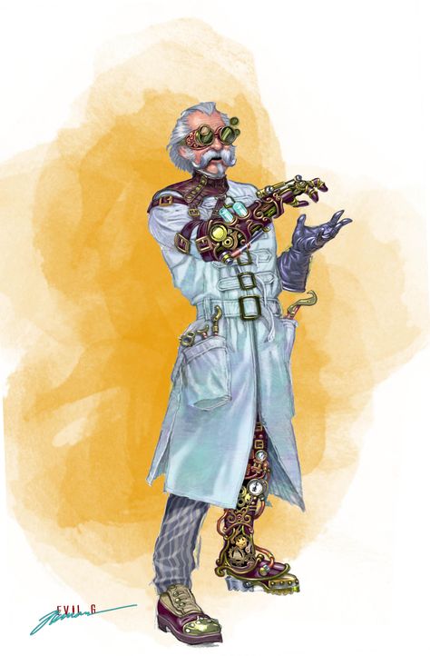 Doctor Character Design, Doctor Character, Mad Doctor, Steampunk Artwork, Stylized Art, Elizabethan Era, Steampunk Theme, Vr Games, Game Character Design