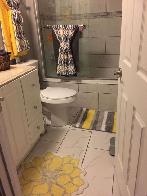 Yellow And Grey Bathroom, Yellow Bathroom Walls, Bathroom Renovation Cost, Yellow Bathroom Decor, Gray Bathroom Decor, Unusual Facts, Grey Bathroom, Steam Showers Bathroom, Yellow Bathrooms