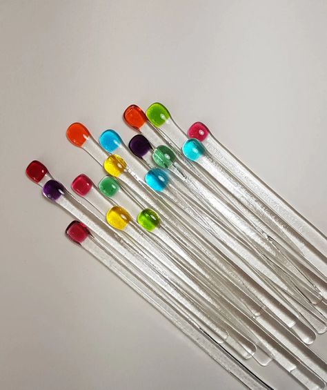 Cocktail Stirrers Gin Sticks Swizzle Sticks Fused Glass - Etsy Chopsticks Design, Cocktail Stirrers, Home Bar Accessories, Unique Gift Items, Cocktail Sticks, Cocktail Shakers, Glass Board, Glass Fusion, Swizzle Sticks