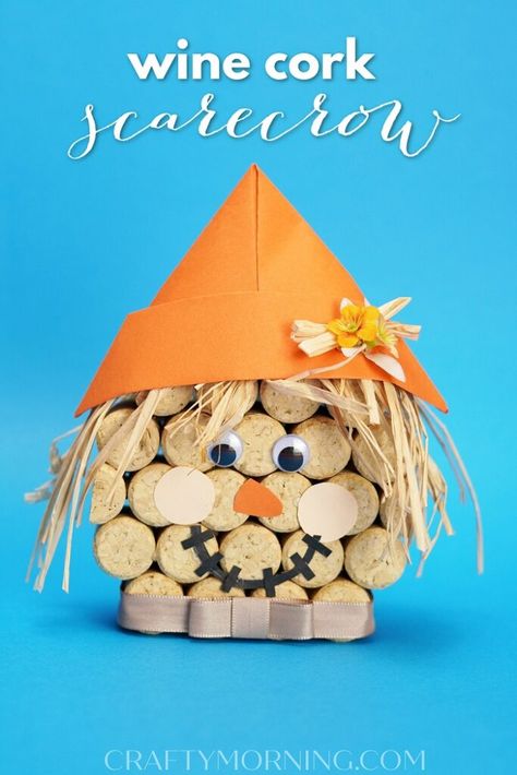 Mop Gnomes, Crafts For Halloween, Crafts For Fall, Corks Pumpkin, Roast Garlic, Wine Cork Diy Crafts, Crafty Morning, Scarecrow Crafts, Wine Cork Projects