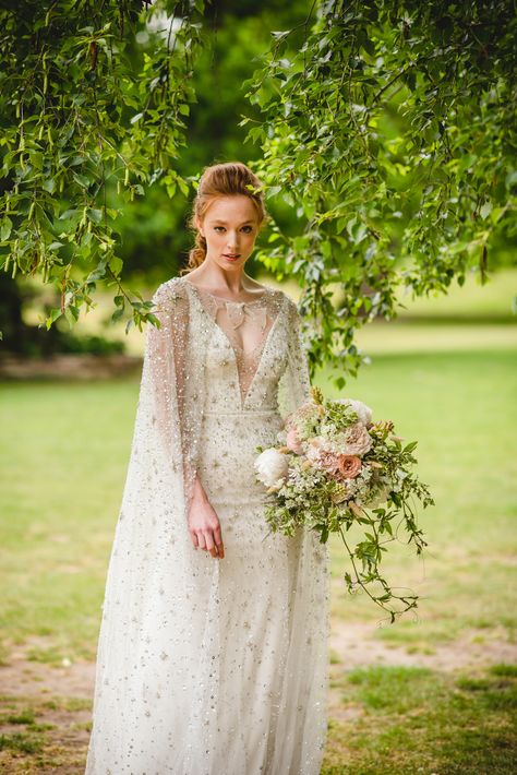 Wide Sleeve Wedding Dress, Midsummer Nights Dream Wedding Dress, Druid Goddess, Star Wedding Dress, Kingscote Barn, Medieval Wedding Dress, Midsummer Nights Dream Wedding, Hippie Bride, Medieval Wedding