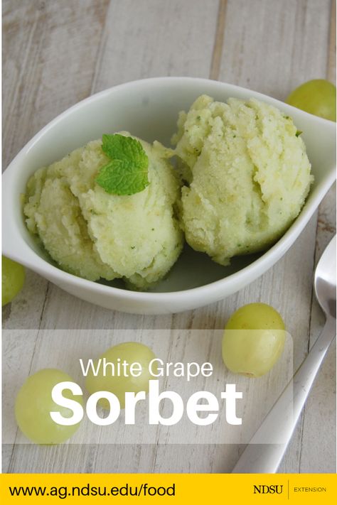 White Grape Recipes, Cherries Recipes, Grape Sorbet, Olive Food, Grape Dessert, Sherbet Recipes, Ice Cream Recipes Machine, Sorbet Is, White Grapes