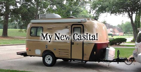 My New Casita Travel Trailer! – Mrs. Padilly's Travels Casita Camper, Casita Trailer, Casita Travel Trailers, Glamping Trailer, Airstream Caravans, Wood Vinyl Flooring, Small Camper Trailers, Airstream Interior, Trailer Decor