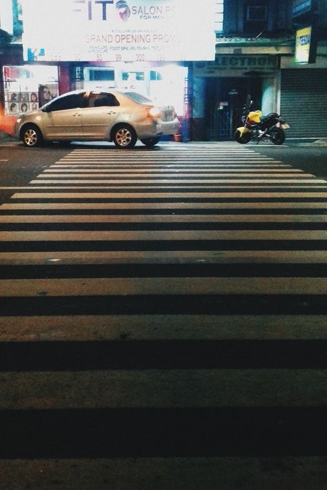 PEDESTRIAN-FRIENDLY | I am always thankful for pedestrian lanes. And even more thankful that there is one right on my way home. It makes it easy to cross safely. Speaking of safety, we do have surveillance cameras and barangay tanods securing the street at both ends. It is a huge comfort for people who go home late at night. Pedestrian Lane, Environmental Planning, On My Way Home, Late At Night, Surveillance Cameras, Traffic Light, On My Way, Policeman, Grand Opening