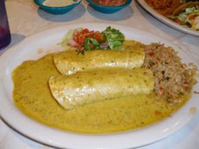 Chuy's Chicka-Chicka-Boom-Boom Enchiladas. For more, please visit me at: www.facebook.com/jolly.ollie.77 Chicka Chicka Boom Boom Enchiladas, Boom Boom Enchiladas, Green Chile Recipes, Chile Recipes, Chicka Chicka Boom Boom, Chicka Chicka, Enchiladas Recipe, Hispanic Food, Enchilada Recipes