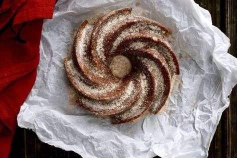 Cinnamon-Sugar Churro Bundt Cake | Simmer + Sauce Churro Bundt Cake, Simmer Sauce Recipe, Filled Churros, Churro Cake, Churros Con Chocolate, Bundt Cake Recipe, Cake Recipes From Scratch, Fried Dough, Bundt Cakes Recipes