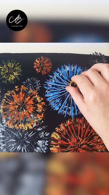 Firework Painting Tutorial, Firework Painting, Lights Painting, Fireworks Art, Northern Lights Painting, Insta Videos, Pouring Art, Toilet Roll, Fluid Art