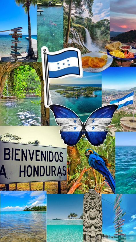 Honduras Flag Aesthetic, Honduras Aesthetic Wallpaper, Caribbean Honeymoon, Honduras Flag, Honduras Travel, Hello Kitty Wallpaper Hd, Hispanic Culture, Culture Day, Vision Board Inspiration