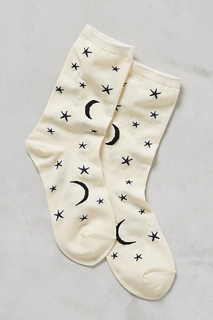 Cosmos Crew Socks - anthropologie.com Tokyo Street Fashion, Funky Socks, Stylish Socks, Troye Sivan, Grunge Look, Winter Mode, White Socks, Oc Ideas, Crazy Socks