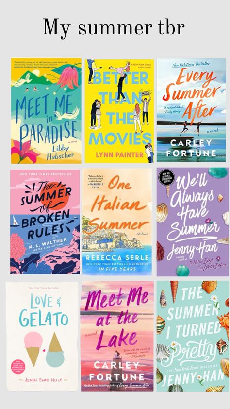 summer tbr, summer books to read, summer books, summer, beachy books, aesthetic summer books Romantic Books For Teens, Books To Read Summer, Summer Tbr, Book Club List, Books Summer, Book Bucket, Good Romance Books, Unread Books, Summer Books