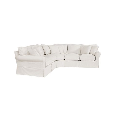 Baldwin 3-Piece Loveseat Wedge Sectional Slipcover - Special Order Fabrics | Ballard Designs Kick Pleat Skirt, Comfy Corner, Outdoor Umbrella Stand, Corner Seat, Custom Slipcovers, Dream Interior, Tailored Skirt, Pleat Skirt, Sectional Slipcover