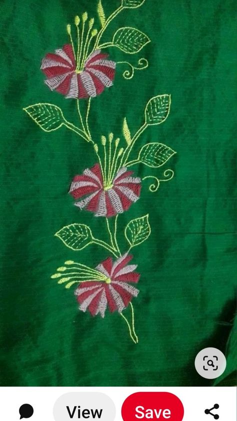 Herringbone Stitch Embroidery Motifs, Herringbone Stitch Embroidery, Embroidery Patterns Flowers, Feather Embroidery, Simple Hand Embroidery Patterns, Embroidery Boutique, Patterns Flowers, Flower Machine Embroidery Designs, Pinterest Design