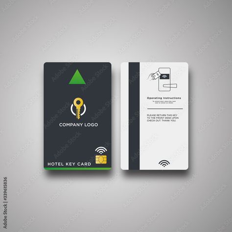 Smart hotel key card design template Stock Vector | Adobe Stock Hotel Key Card Design, Key Card Design, Lawn Care Business Cards, Hotel Key Cards, Card Design Template, Hotel Logo, Design Guidelines, Birthday Card Template, Guest Experience