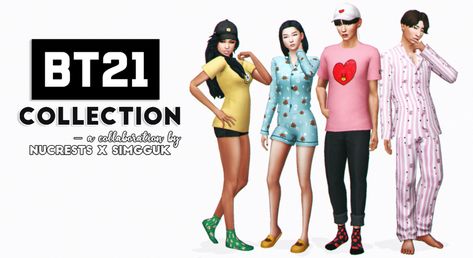 bt21 collection; collaboration with nucrests | simgguk on Patreon Bt21 Collection, Masculine Clothing, Sims 4 Cc Shoes, Sims 4 Teen, Sims 4 Mm, Sims Four, Sims4 Clothes, Avakin Life, Sims 4 Cc Packs