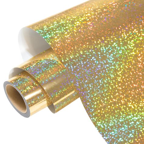 PRICES MAY VARY. Sparkle Holographic Effect: Unlike other iron on vinyl, the main features of Gold holographic vinyl is its holographic effect, which reflects light in a rainbow-like manner, giving designs a dynamic and vibrant appearance. Smart Vinyl for animal-themed Designs: Our holographic vinyl heat transfer offers stunning designs perfect for creating animal-themed projects. Whether it's creating embellishments for pet accessories, animal-themed apparel, or decorative items, the vibrant ho Holographic Gold, Planner Business, Vinyl Heat Transfer, Holographic Vinyl, Gold Vinyl, Htv Vinyl, Diy Clothing, Product Ideas, Iron On Vinyl